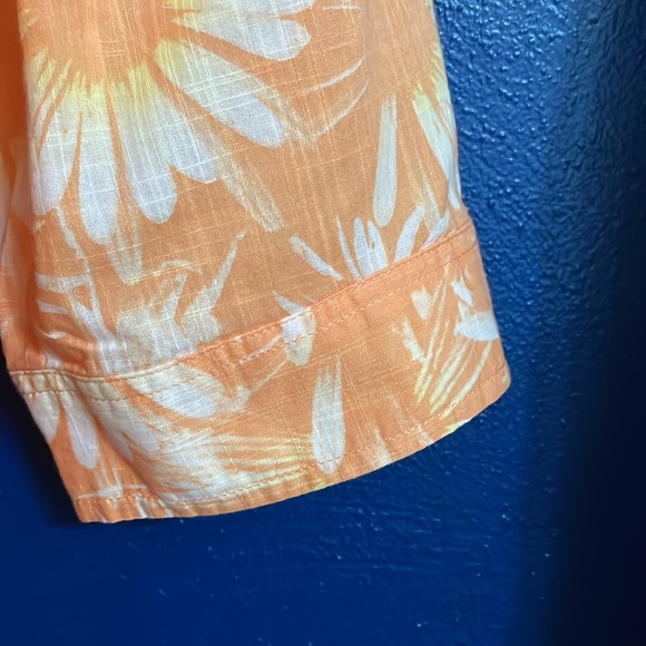 CJ Banks size large orange flower print blouse 3/4 length sleeves size X = 14W - Picture 4 of 7